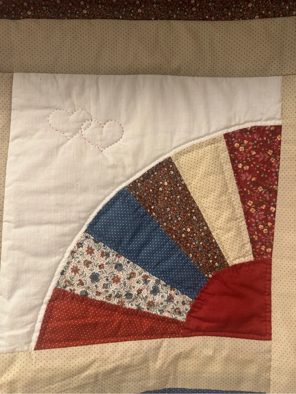 Vintage Handmade 80s Quilt Wall Decor